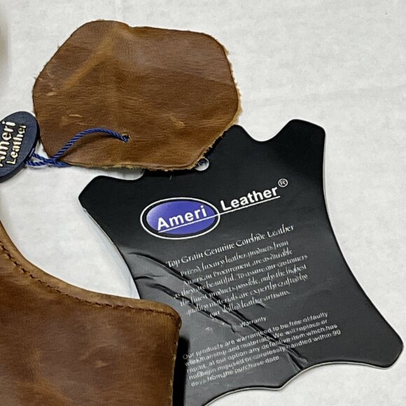 AmeriLeather Judelle Universal Leather Brown Satchel Bag Zipper Expandable - Picture 3 of 12